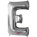 Anagram 32 in. Letter E Silver Supershape Foil Balloon 78398